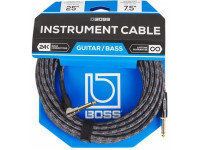 Câble audio BOSS BIC-25A pour instrument, jack mono droit/coudé, gaine tressée, 7,5 m Garantia Vitalícia Câble audio BOSS BIC-25A pour instrument, jack mono droit/coudé, gaine tressée, 7,5 m Garantia Vitalícia